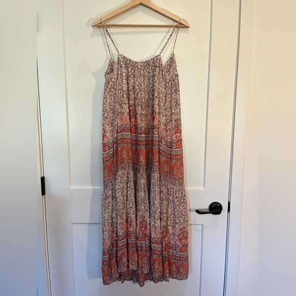 Lucky Brand Spaghetti Strap Floral Maxi Boho Beachy Resort Feminine Dress Sz M - Picture 6 of 11